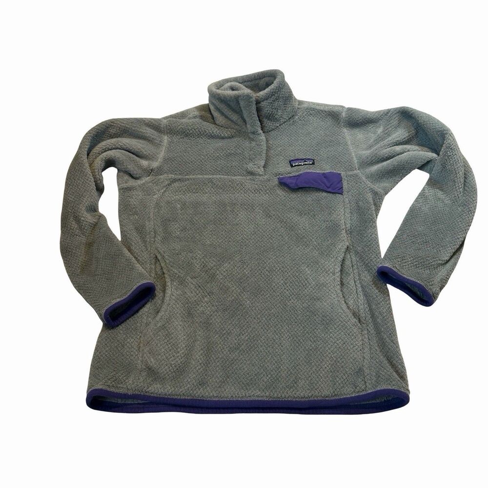 Patagonia  Jacket Women’s Medium Gray Purple Re-Tool Snap-T Fleece Pullover